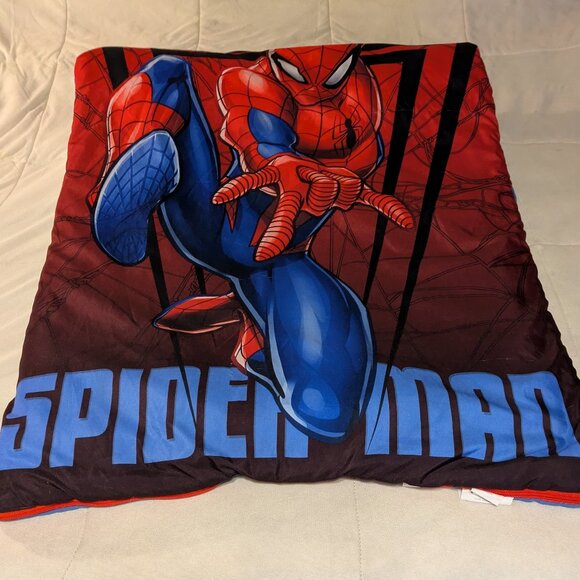 Marvel 2019 Spiderman, kids sleeping slumber bag, 26x46 in ,red/blue/multi - Picture 1 of 9